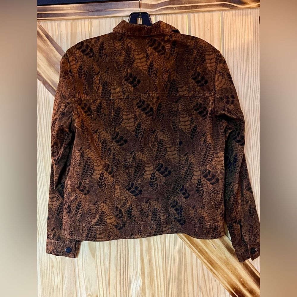 EUC Trucker Style Jacket Brown Blk S - Picture 3 of 8